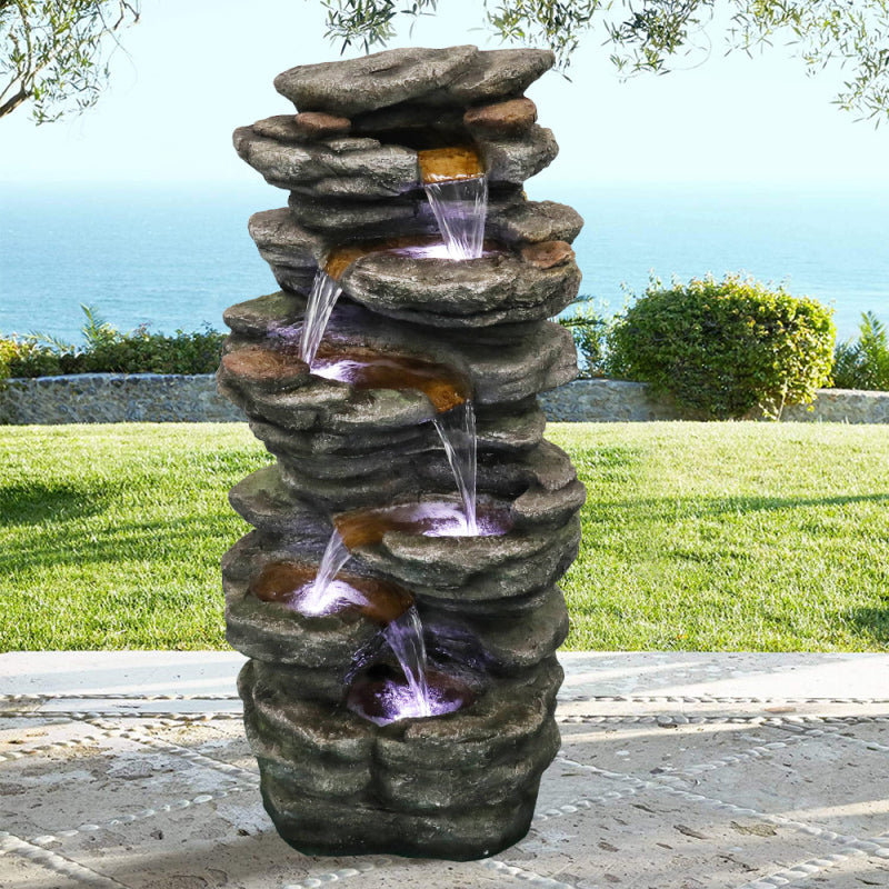 40inches High Outdoor Rock Water Fountain for Home Garden Decor