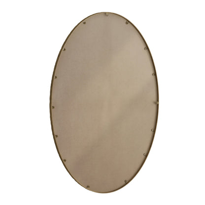 Iron Art Oval Retro Mirror, Antique Effect, Wall Hanging, Suitable For Bathroom, Bedroom, Living Room (Gold)