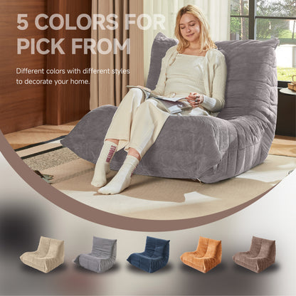 Moderne Sofas, Sitzsäcke für Erwachsene auf dem Bodensofa, Super Soft Memory Sponge Sofa, Togo Sofa Stuhl, Wohnzimmermöbel, Geeignet für Schlafzimmer, Balkon, Schlafsaal, Kaminstuhl (hellgrau)