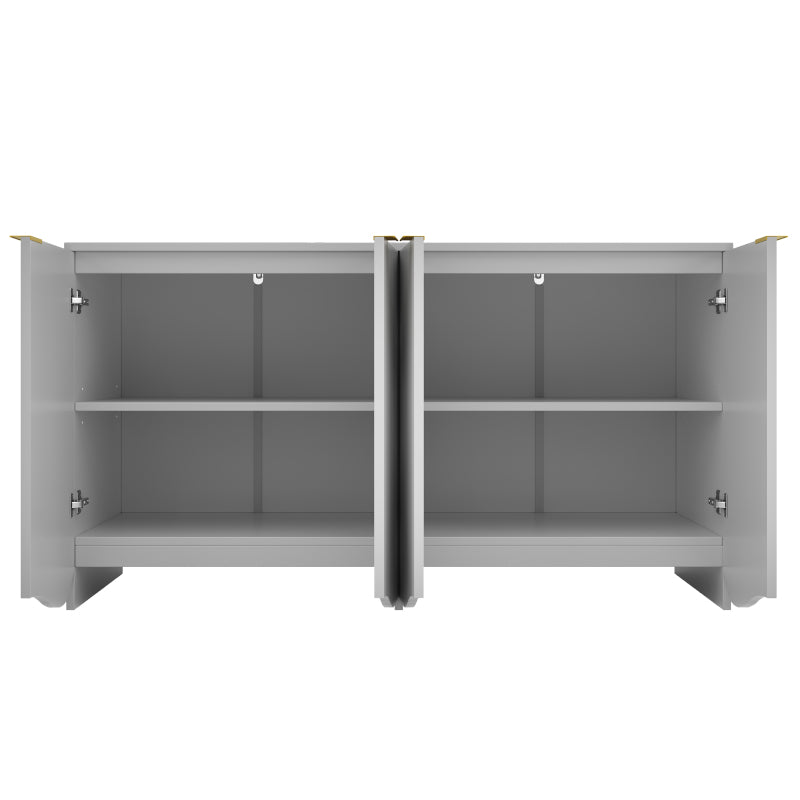Sideboard(140×40×85cm), buffetschrank, cabinets, Esszimmer Wohnzimmer Aufbewahrungsschränke, Gemusterte Schränke, Freistehende Schränke, Küchenmöbel,Wellenmuster-Design, Grau