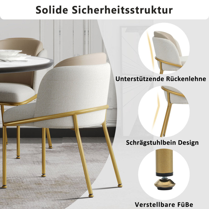 2 St Moderner Stuhl, Ideal für Zuhause, Offene Bürofläche, Esszimmer, Beige