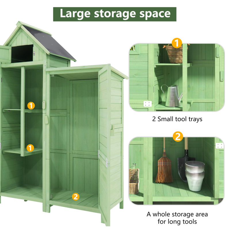 Gerätehaus Gartenschrank Geräteschuppen Geräteschrank, BxT: 118x54 cm, 118 x 54 x 173 cm (BxTxH), wetterfest, Holz, Grünes, PVC-Dach (Set, 1 St., 1 x Geräteschrank)