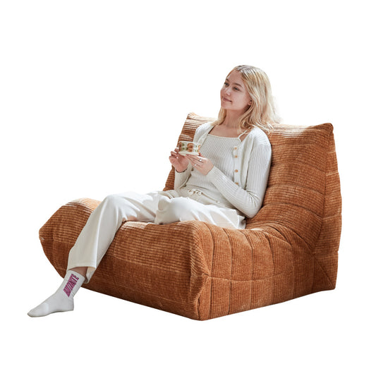 Moderne Sofas, Sitzsäcke für Erwachsene auf dem Bodensofa, Super Soft Memory Sponge Sofa, Togo Sofa Stuhl, Wohnzimmermöbel, Geeignet für Schlafzimmer, Balkon, Schlafsaal, Kaminstuhl (Orange)