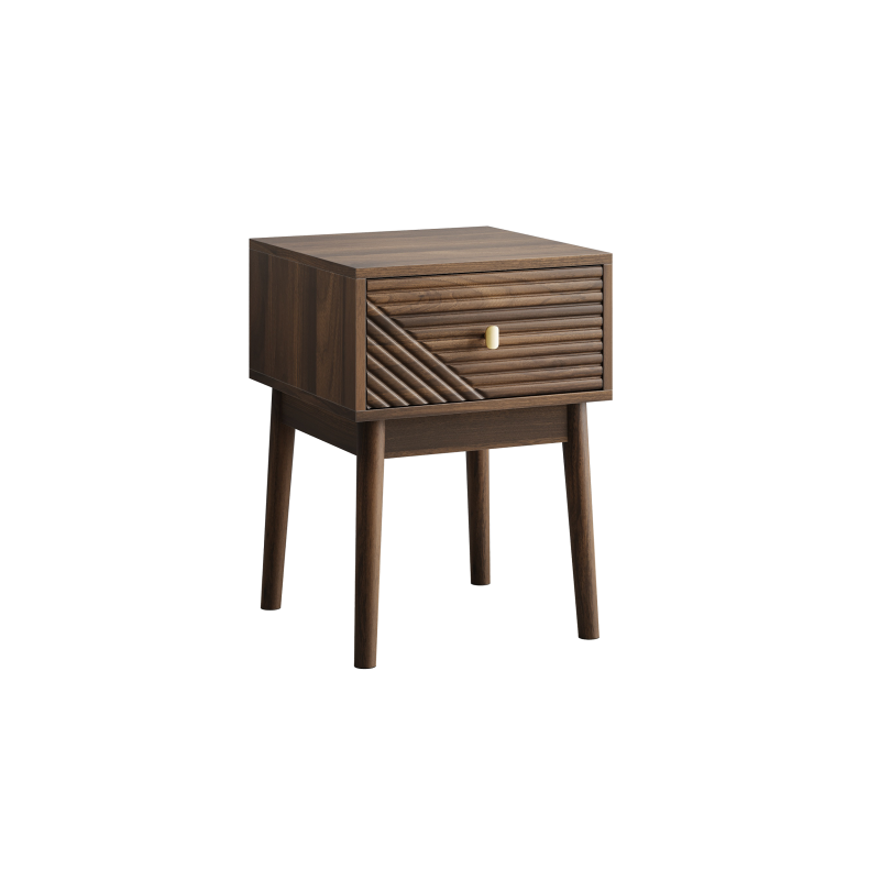Mid-Century Modern Nussbaum Nachttisch, Schlafzimmer Nachttisch, 40x 40 x 55 cm, 2 Stück