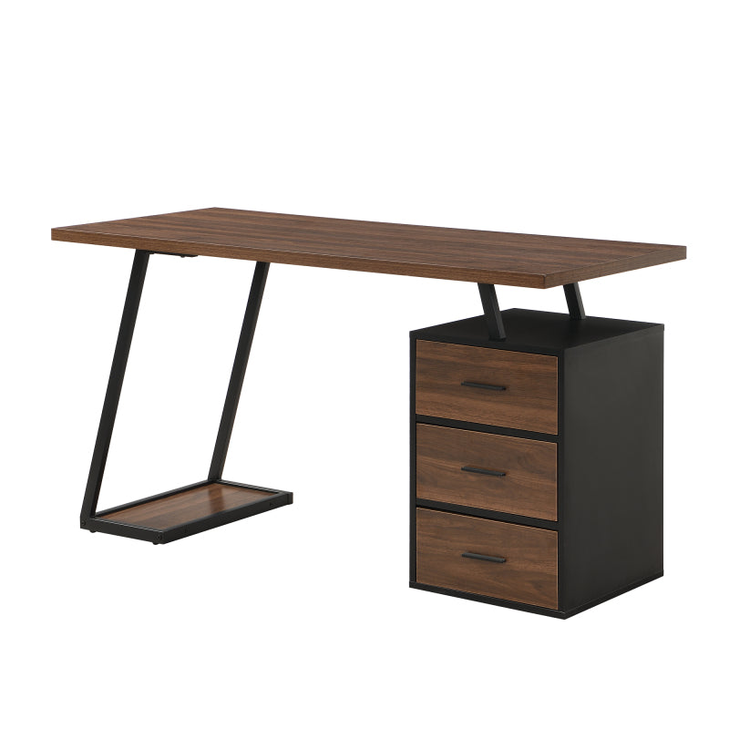 Bürotisch Arbeitstisch Ablage Basteltisch Industrial Schreibtisch 138.5cm mit 3 Schubladen
