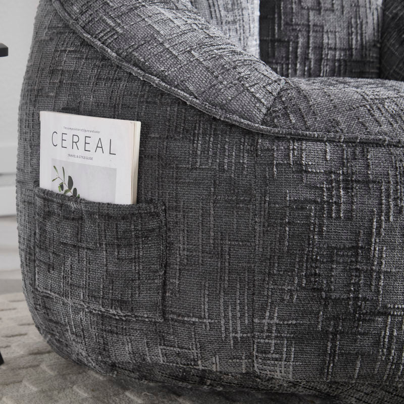 Sitzsack Sofa Stuhl für Erwachsene mit Fußstütze, Grau