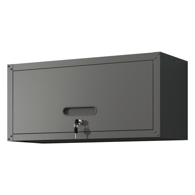 Vielseitiger Metall-Wandschrank, wandmontierter Nutzschrank mit verschließbarer Tür, aufgehängtes Stahlwerkzeugkabinett, Geeignet für Garage, Keller, Werkstatt und Küche, H34,5 cm × B75 cm × T30 cm