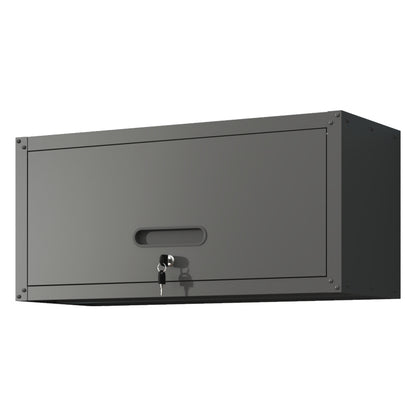 Vielseitiger Metall-Wandschrank, wandmontierter Nutzschrank mit verschließbarer Tür, aufgehängtes Stahlwerkzeugkabinett, Geeignet für Garage, Keller, Werkstatt und Küche, H34,5 cm × B75 cm × T30 cm