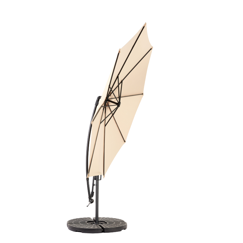 14.8 Ft Double Sided Outdoor Umbrella Rectangular Large with Crank(khaki)(No Base)