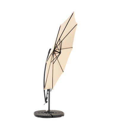 14.8 Ft Double Sided Outdoor Umbrella Rectangular Large with Crank(khaki)(No Base)