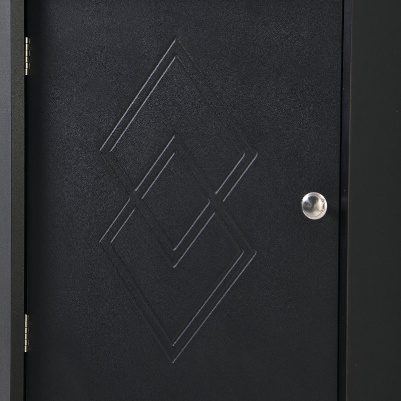 Badschrank, Badmöbel, Eckschrank mit zwei Ablagefächern, offenes Fach mit verstellbarem Einlegeboden, 36.5x 36.5 x 155 cm, schwarz