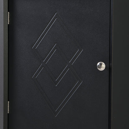 Badschrank, Badmöbel, Eckschrank mit zwei Ablagefächern, offenes Fach mit verstellbarem Einlegeboden, 36.5x 36.5 x 155 cm, schwarz