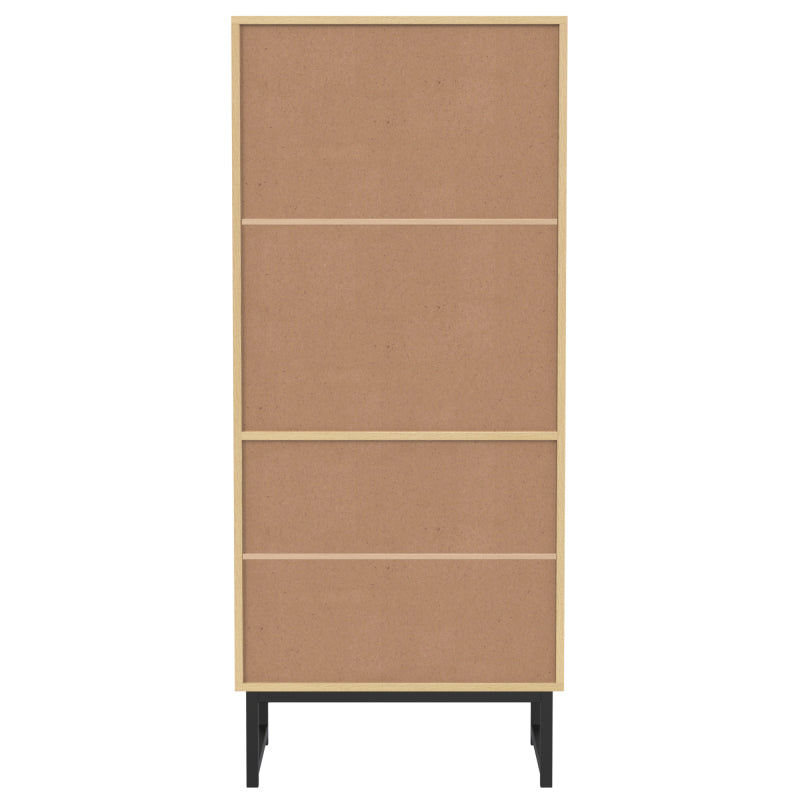 Sideboard, Stilvoller Weinschrank mit zwei Schubladen, 18 Fächern und Gläserhalterung – Mattschwarze Metallfüße – Perfekt für Weinliebhaber