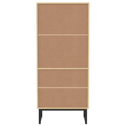 Sideboard, Stilvoller Weinschrank mit zwei Schubladen, 18 Fächern und Gläserhalterung – Mattschwarze Metallfüße – Perfekt für Weinliebhaber