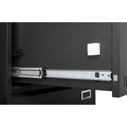 2 Drawer Metal Lateral File Cabinet with Lock,Office Vertical Files Cabinet for Home Office/Legal/Letter/A4,Locking Metal File Cabinet,Assembly Required (Black,with 2 Drawer)