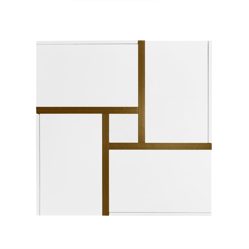 Hochglanz-Couchtisch, Tisch mit 4 Schubladen, einzigartige Farbabstimmung und Liniendesign, Stauraum unten. 78*78*34,8cm