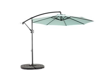 14.8 Ft Double Sided Outdoor Umbrella Rectangular Large with Crank(Light Green) (No Base)
