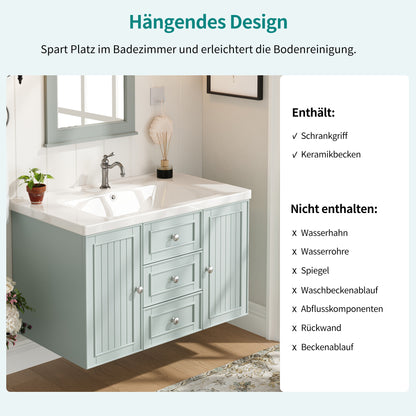 Badezimmerschrank mit waschbecken,Grün