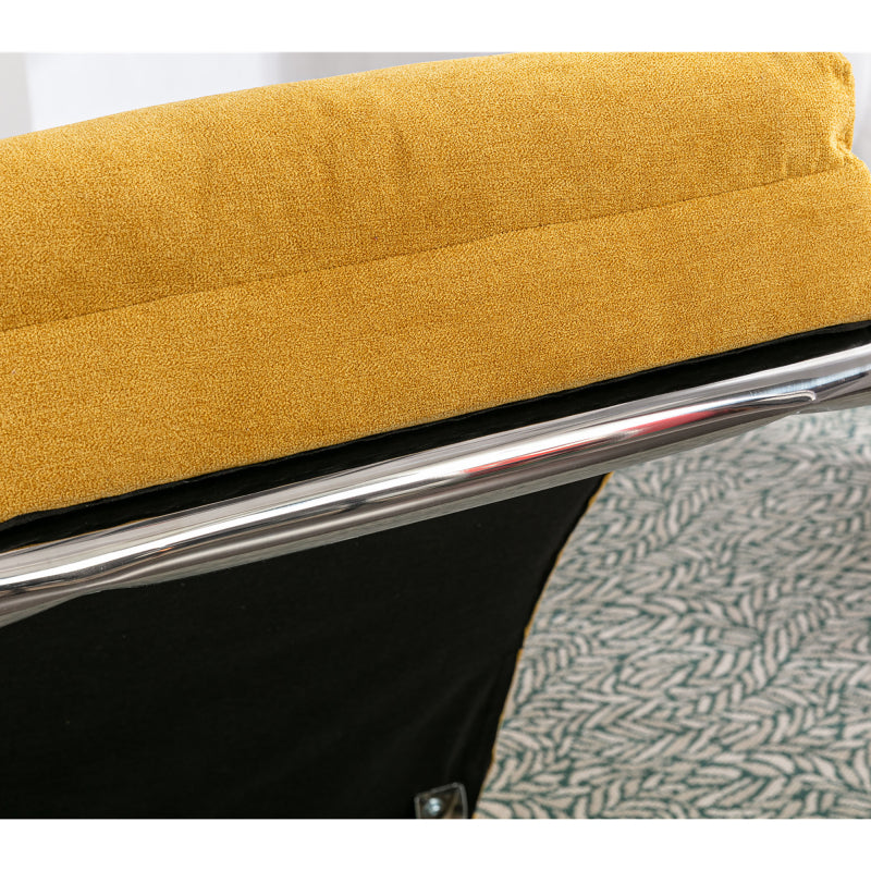 Sackleinen Massage Chaise Lounge Indoor mit Fernbedienung, Ergonomische elektrische Massage Long Lounger mit 5 Modi für Büro, Wohnzimmer, Schlafzimmer (Senfgelb)