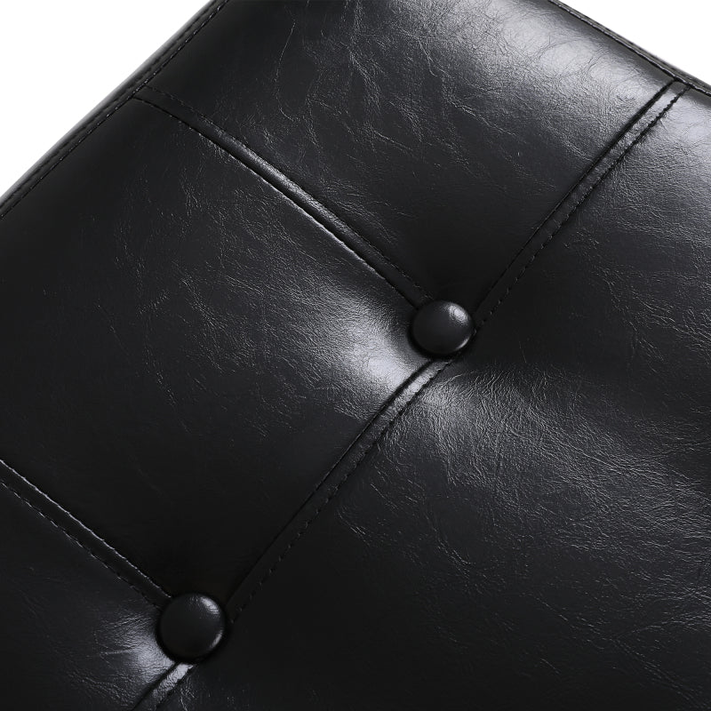 Mittelalterliche moderne Esszimmerstühle, ein Satz von 2-Rattan Esszimmerstühlen mit weichen gepolsterten Kunstlederelementen, armlose Mesh Rückenlehne Rattan Stühle, Metall Chrom Beine(Black)