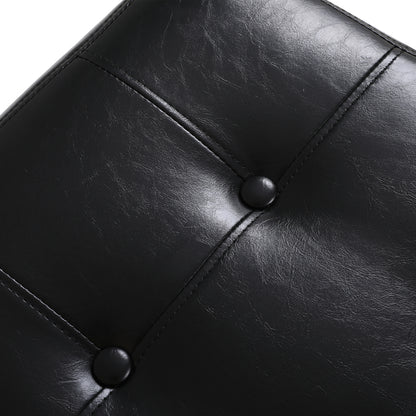 Mittelalterliche moderne Esszimmerstühle, ein Satz von 2-Rattan Esszimmerstühlen mit weichen gepolsterten Kunstlederelementen, armlose Mesh Rückenlehne Rattan Stühle, Metall Chrom Beine(Black)