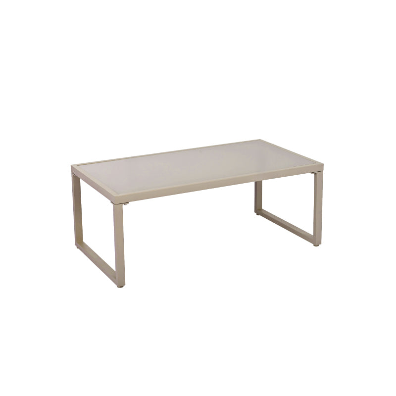 Garten-Lounge-Set mit verzinktem Eisenrahmen, Gartenmöbel-Set aus Seil, Lounge-Set aus khakifarbenem Seil mit Sitzkissen, verstellbaren Füßen, glatter Glasplatte, 4er-Set, inklusive aller Kissen