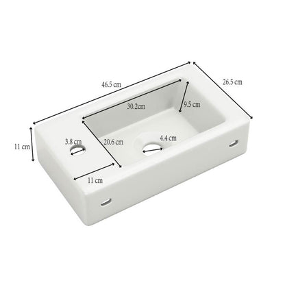 Badezimmermöbel Waschbecken mit Waschtischunterschrank 46 cm , Waschtischunterschrank , Waschtischunterschrank hängend , Kleine Gästebadmöbel