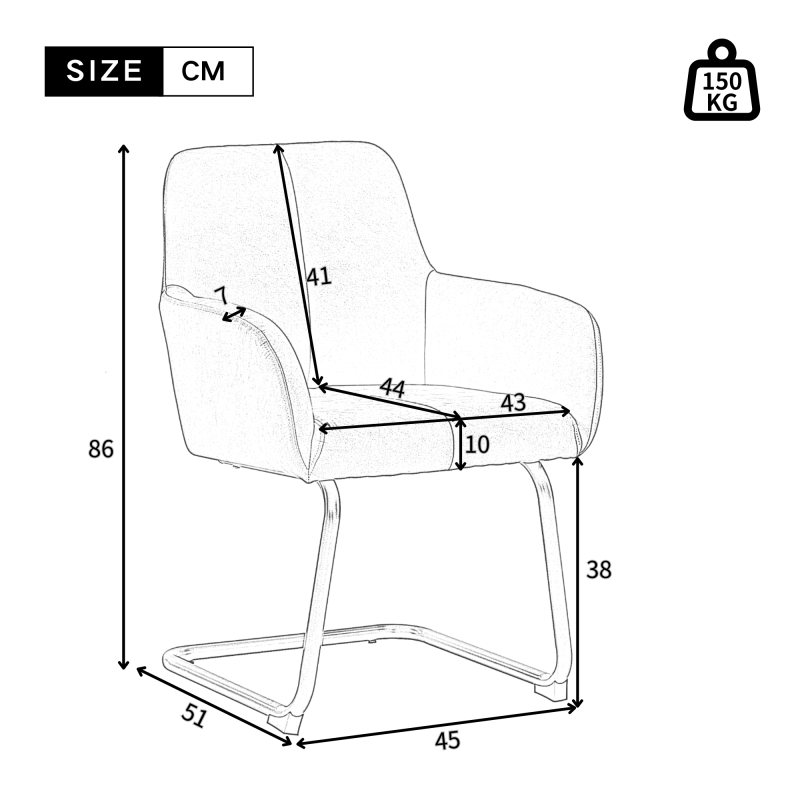 Esszimmerstuhl, 4er set, Sessel mit gewölbten Metallfüßen, grau