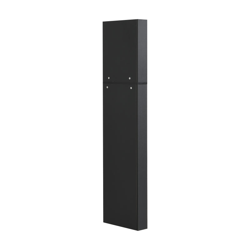 Badschrank, Badmöbel, Eckschrank mit zwei Ablagefächern, offenes Fach mit verstellbarem Einlegeboden, 36.5x 36.5 x 155 cm, schwarz