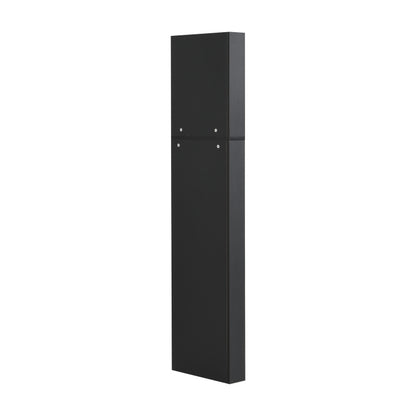 Badschrank, Badmöbel, Eckschrank mit zwei Ablagefächern, offenes Fach mit verstellbarem Einlegeboden, 36.5x 36.5 x 155 cm, schwarz
