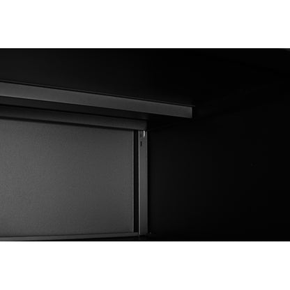 Metal Printer Stand with Storage Mobile Printer Tables for Small Spaces with Door Adjustable Shelf File Cabinet on Wheels for Home Office (Black)