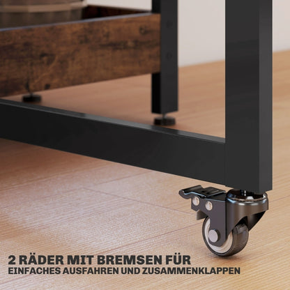 Mobiler Esszimmertisch Klapptisch für Kleine Räume, Esszimmer, Küche 133,4 x 80 x 75 cm Rustikal-Brau