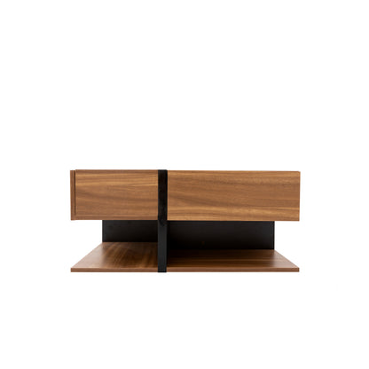 Couchtisch, Tisch mit 4 Schubladen, einzigartige Farbabstimmung und Liniendesign, Stauraum unten. 78*78*36cm