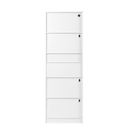 Moderner Weißer Hochschrank mit 16-Farb-LED und Bluetooth – 60×35×180cm