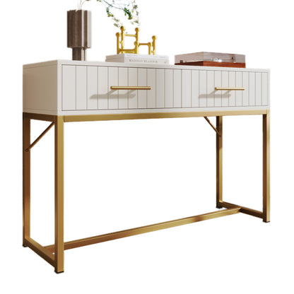 Schminktisch mit 2 Schubladen 75cm Höhe ,Kommode Schlafzimmer Highboard Weiss Sideboard Schubladenkommode Kommode für Schlafzimmer, Weiß -H75/B100/T45 cm