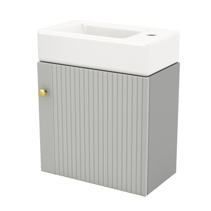 Badezimmermöbel Waschbecken mit Waschtischunterschrank 46 cm , Waschtischunterschrank , Waschtischunterschrank hängend , Kleine Gästebadmöbel