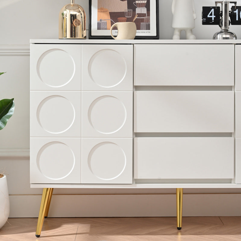 Kommode mit 3 Schubladen und 2 Türen, Kommodenschrank, für Schlafzimmer und Wohnzimmer, mit verstellbaren Regalen und Kippschutz, 120 x 40 x 78 cm, Weiß
