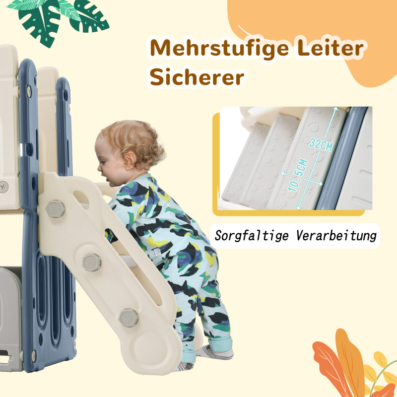 Mein kleines Schloss-Slide Kletterspielzeug für Kinder, 6 in 1 Kinderrutsche, Klettern, Bohrspiel, Stauraum, Spielgang, Basketballrahmen. Hergestellt aus HDPE (Enthält keine Meereskugeln)