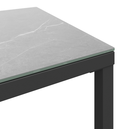 Seil-Gartenmöbel-Set, Garten-Lounge-Set, Ecksofa mit verzinktem Eisengestell, verstellbare Beine, inklusive aller Sitz- und Rückenkissen, grau