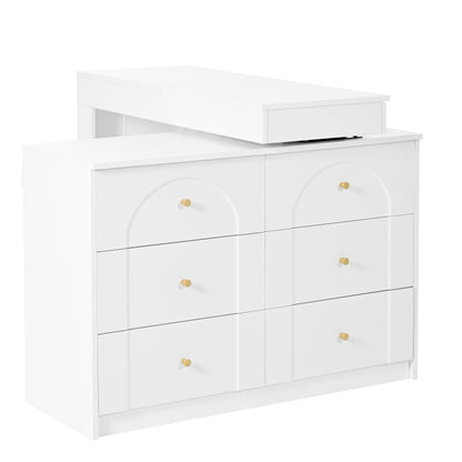 Drehbarer Schminktisch mit LED-Beleuchtung, weiß