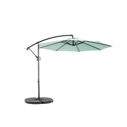 14.8 Ft Double Sided Outdoor Umbrella Rectangular Large with Crank(Light Green) (No Base)