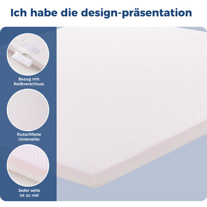 Schaumstoff-Matratze/Topper 120x200 cm, H3, 5cm Höhe, Öko-TEX, Waschbar
