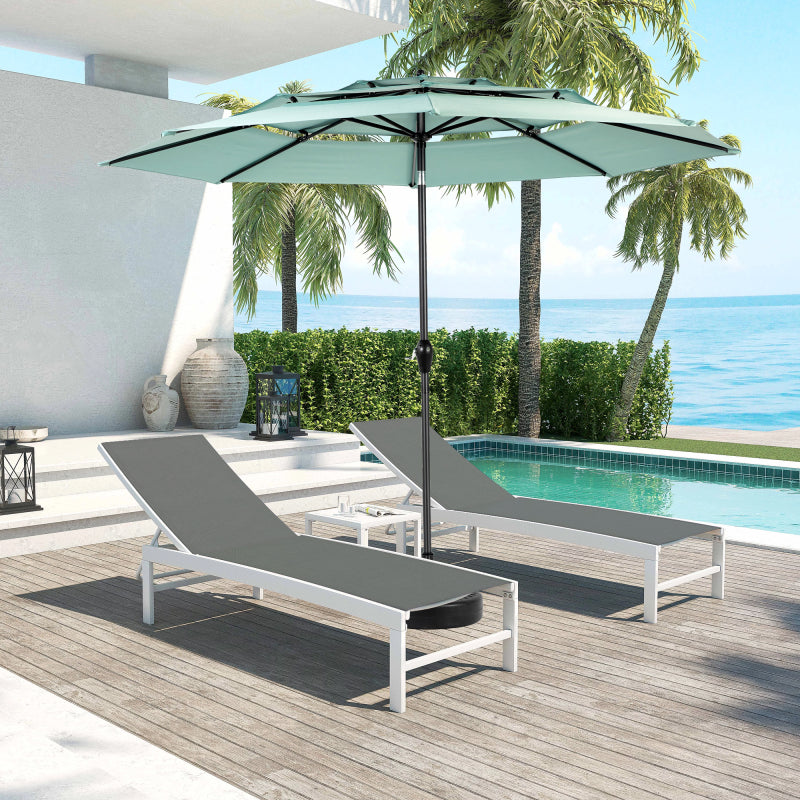 14.8 Ft Double Sided Outdoor Umbrella Rectangular Large with Crank (Navy Blue) (No Base)
