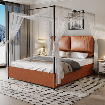 High-End-leichte Luxus Stil mit zwei Leder-Weich Kissen, ausgestattet mit 4 abnehmbaren, zweizweckigen Lederbett, kein Boxfeder 160*200