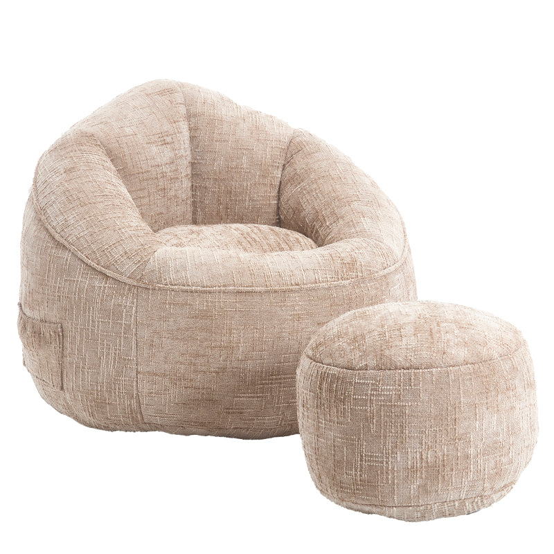 Sitzsack Sofa Stuhl für Erwachsene mit Fußstütze, Khaki
