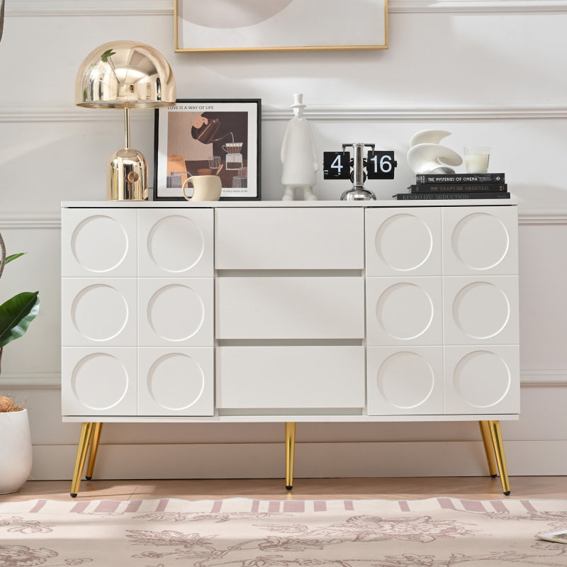 Kommode mit 3 Schubladen und 2 Türen, Kommodenschrank, für Schlafzimmer und Wohnzimmer, mit verstellbaren Regalen und Kippschutz, 120 x 40 x 78 cm, Weiß