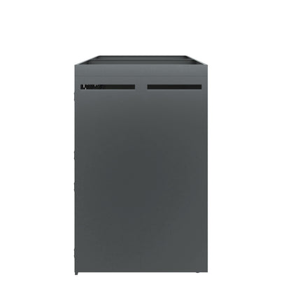 Mülltonnenbox 2er mit Pflanzdach, 120-240 Liter, Anthrazit  Tür in Holzoptik inkl. Erweiterungsmöglichkeit ,Aufbewahrungsbox für Mülltonnen, Müllbox (Das Produkt enthält keinen eingebauten Mülleimer)