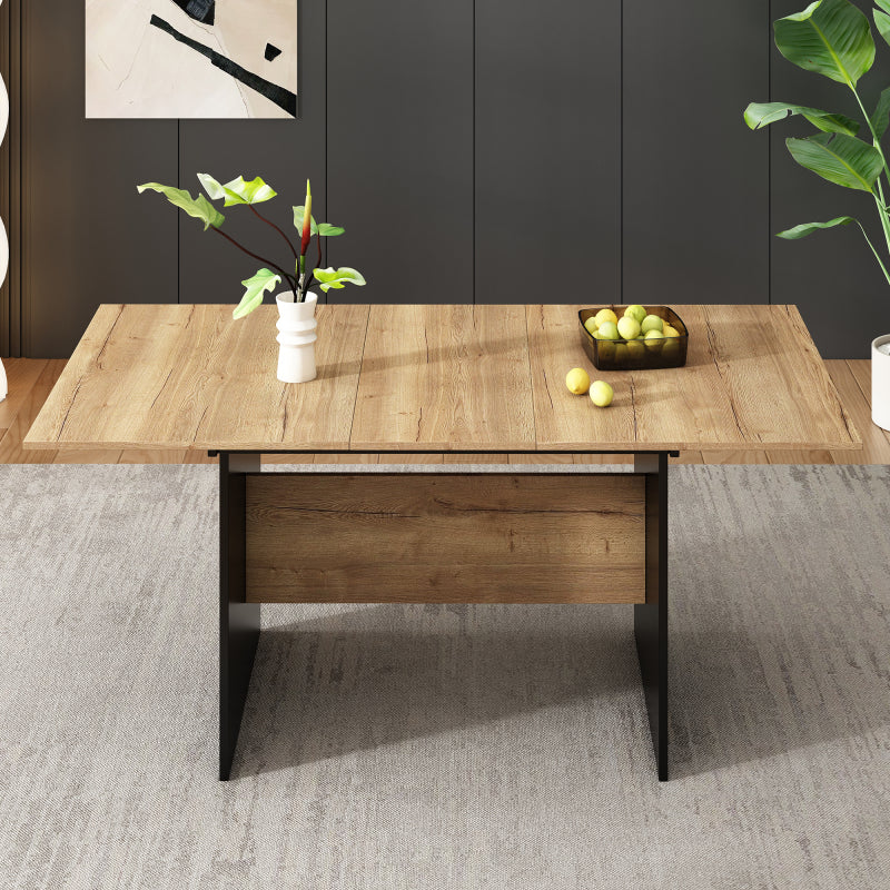 Erweiterbarer Esstisch 140/180*80cm, Holzmaserung Rechteckiger Esstisch
