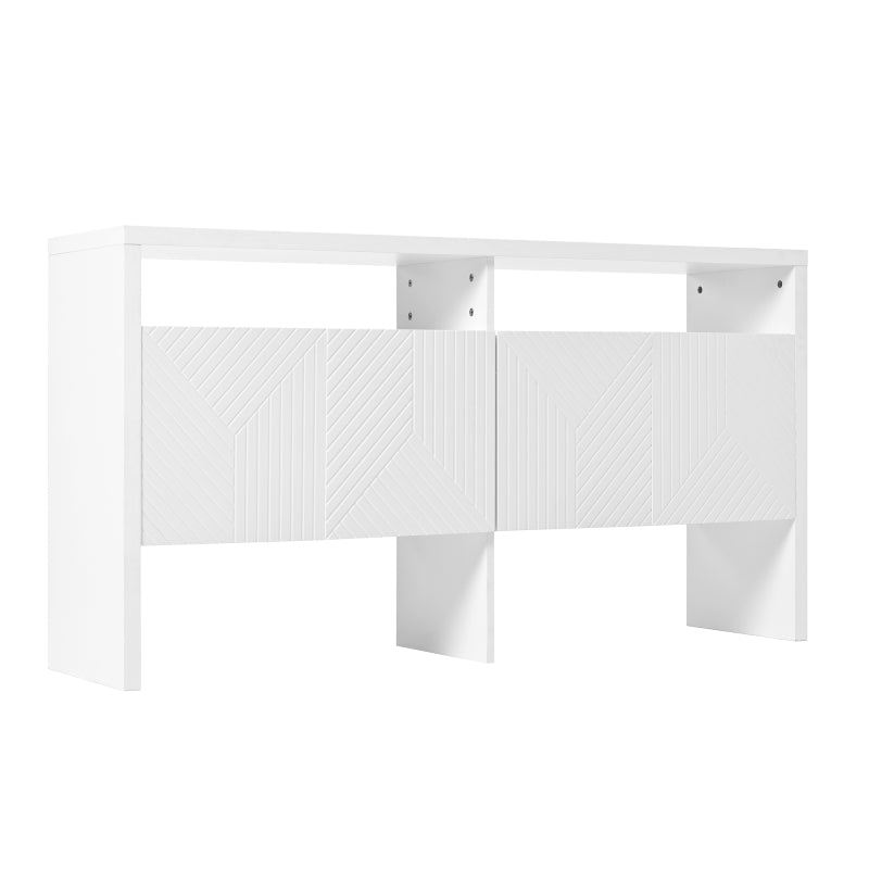 Kommode / Sideboard / Flurschrank mit 2 offenen Fächern und 4 Türen, Weiß