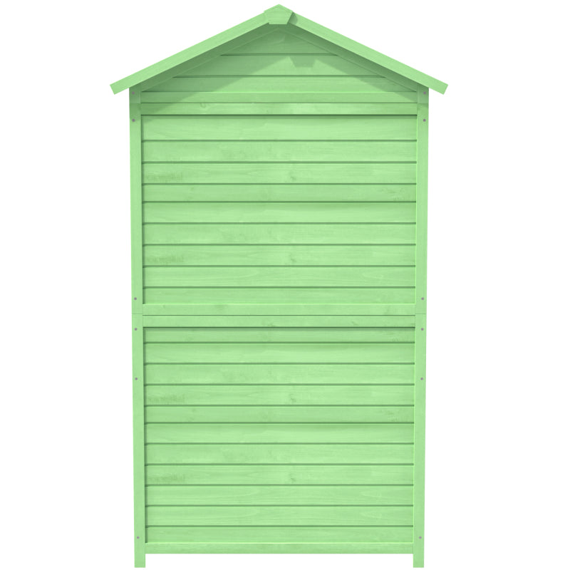 Outdoor Holz Gartenmöbel Aufbewahrungsschuppen, Werkzeughaus für Garten, Terrasse, verblassungsfrei, wetterfest, wartungsfrei, umweltfreundlich, sicher und geschützt, grün